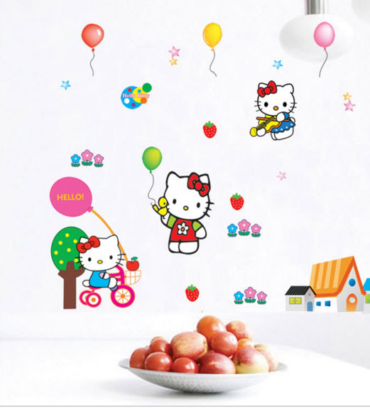 Decal kitty cầm bóng 